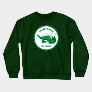 Rhinelander Wisconsin Hodag  Souvenir Patch Crewneck Sweatshirt